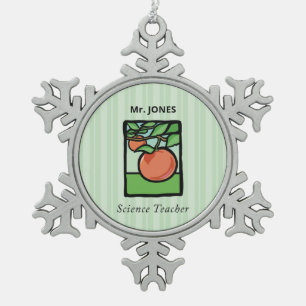 Adorno De Peltre Tipo Copo De Nieve Maestro de Ciencias Gracias, Manzana