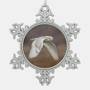 Adorno De Peltre Tipo Copo De Nieve Majestuoso Búho Nival de la Costa de Connecticut