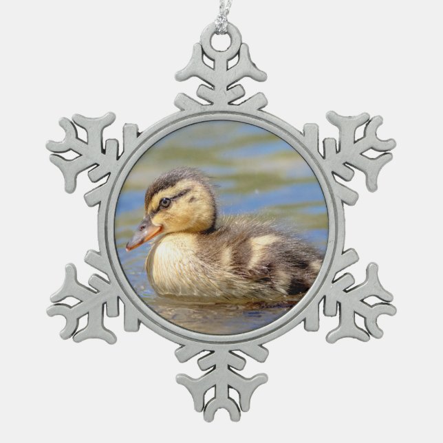 Adorno De Peltre Tipo Copo De Nieve Mallard Duckling (Anverso)