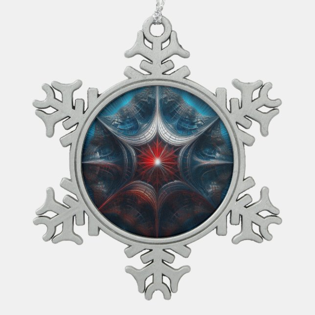 Adorno De Peltre Tipo Copo De Nieve Mandelbrot manipulado con el centro de Starburst (Anverso)