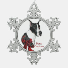 Adorno De Peltre Tipo Copo De Nieve Mantle Great Dane Navidades