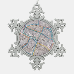 Adorno De Peltre Tipo Copo De Nieve Mapa antiguo de París