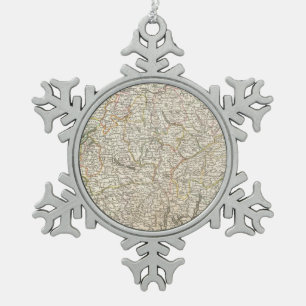 Adorno De Peltre Tipo Copo De Nieve Mapa de época de Suiza (1771)