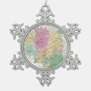 Adorno De Peltre Tipo Copo De Nieve Mapa del vintage de Bélgica (1827)