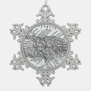 Adorno De Peltre Tipo Copo De Nieve Mapa del vintage de Haití (1911)