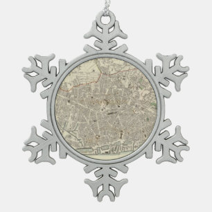 Adorno De Peltre Tipo Copo De Nieve Mapa del vintage de Liverpool Inglaterra (1836)