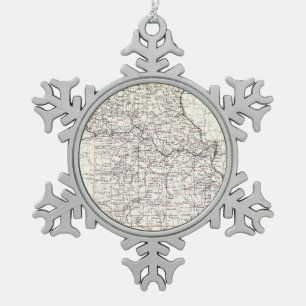 Adorno De Peltre Tipo Copo De Nieve Mapa del vintage de Missouri (1883)