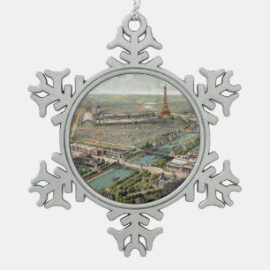 Adorno De Peltre Tipo Copo De Nieve Mapa ilustrado del vintage de París (1900)