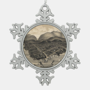 Adorno De Peltre Tipo Copo De Nieve Mapa ilustrado del vintage del puerto de la barra