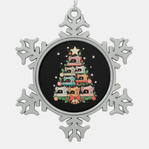 Adorno De Peltre Tipo Copo De Nieve Máquina de coser árbol de Navidad punto de ganchil