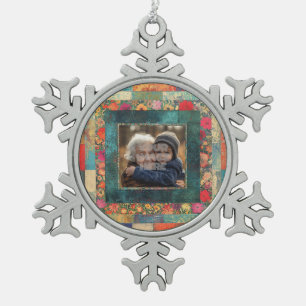 Adorno De Peltre Tipo Copo De Nieve Marco De Borde Floral Vintage Para Sus Fotos