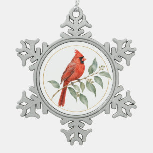 Adorno De Peltre Tipo Copo De Nieve Marco de oro del cardenal rojo moderno personaliza