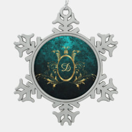 Adorno De Peltre Tipo Copo De Nieve Marco dorado Damask de lujo personalizado