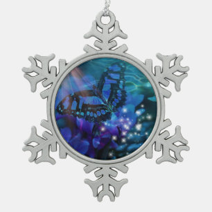 Adorno De Peltre Tipo Copo De Nieve Mariposa azul mágica