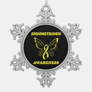Adorno De Peltre Tipo Copo De Nieve Mariposa/Conciencia...Endometriosis