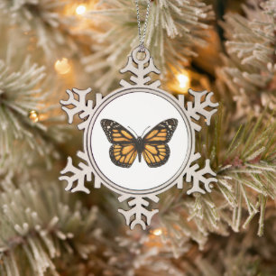 Adorno De Peltre Tipo Copo De Nieve Mariposa monarca