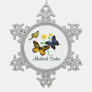 Adorno De Peltre Tipo Copo De Nieve Mariposas médicas del codificador