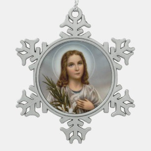 Adorno De Peltre Tipo Copo De Nieve Mártir del St. Maria Goretti