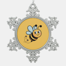 Adorno De Peltre Tipo Copo De Nieve Mascota de abeja infantil con rastro de puntos