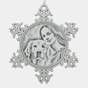 Adorno De Peltre Tipo Copo De Nieve Mascota personalizado Foto Perro Lover Keepsake Ke