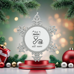 Adorno De Peltre Tipo Copo De Nieve Médica Stethoscope Médico Personalizado