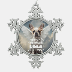 Adorno De Peltre Tipo Copo De Nieve Memorial de Bulldog Francés