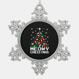Adorno De Peltre Tipo Copo De Nieve Meowy Navidades Cat Tree Ugly