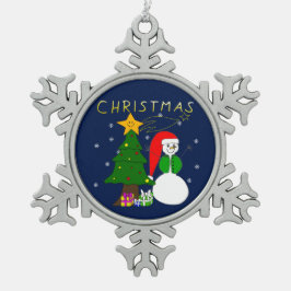 Adorno De Peltre Tipo Copo De Nieve Merry Christmas - la navidad mágica, adviento