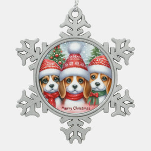 Adorno De Peltre Tipo Copo De Nieve Merry Christmas Yorki