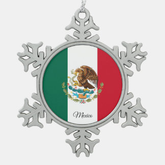 Adorno De Peltre Tipo Copo De Nieve Mexico snowflake, Mexican Flag
