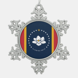 Adorno De Peltre Tipo Copo De Nieve mississippi nueva bandera ee.uu. marca de estados 