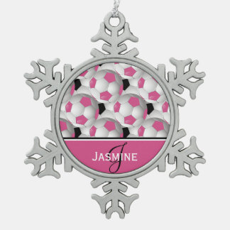 Adorno De Peltre Tipo Copo De Nieve Modelo negro rosado del balón de fútbol del