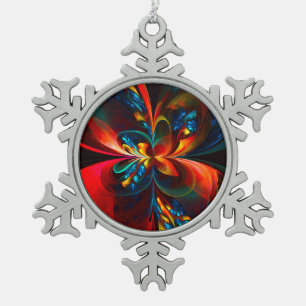 Adorno De Peltre Tipo Copo De Nieve Modern Floral Resumen Art Naranja Patrón Azul #14