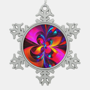 Adorno De Peltre Tipo Copo De Nieve Modern Floral Resumen Arte Patrón Azul Rojo #07