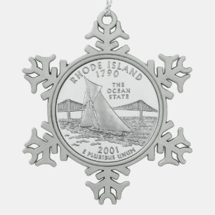 Adorno De Peltre Tipo Copo De Nieve Moneda de Rhode Island