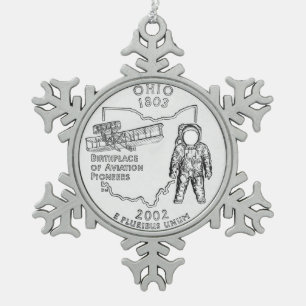 Adorno De Peltre Tipo Copo De Nieve Moneda de un cuarto de dólar de Ohio
