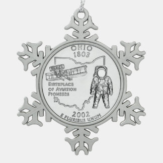 Adorno De Peltre Tipo Copo De Nieve Moneda de un cuarto de dólar de Ohio