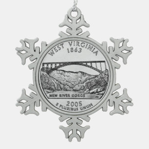 Adorno De Peltre Tipo Copo De Nieve Moneda de un cuarto de dólar del estado de Virgini