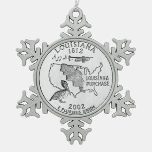 Adorno De Peltre Tipo Copo De Nieve Moneda de veinticinco centavos de Luisiana