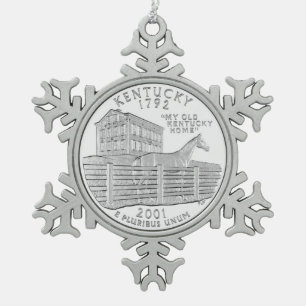 Adorno De Peltre Tipo Copo De Nieve Moneda de veinticinco centavos del estado de Kentu