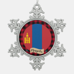 Adorno De Peltre Tipo Copo De Nieve Mongolia Patriótica, manta de búfalo, bandera mong