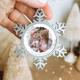 Adorno De Peltre Tipo Copo De Nieve Monograma de foto personalizada de copo de nieve b