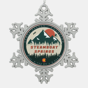 Adorno De Peltre Tipo Copo De Nieve Montaña Vintage de Steamboat Springs Colorado
