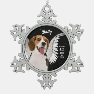 Adorno De Peltre Tipo Copo De Nieve Monumento conmemorativo de Angel Dog Beagle