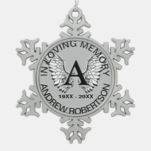 Adorno De Peltre Tipo Copo De Nieve Monumento de plata de encargo del monograma