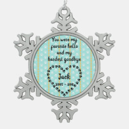 Adorno De Peltre Tipo Copo De Nieve Monumento personalizado del perro