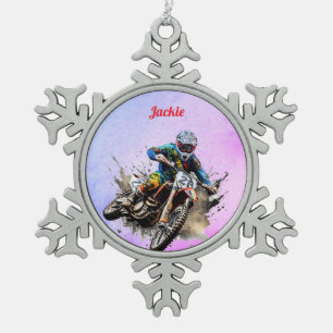 Adorno De Peltre Tipo Copo De Nieve Motocross personalizado
