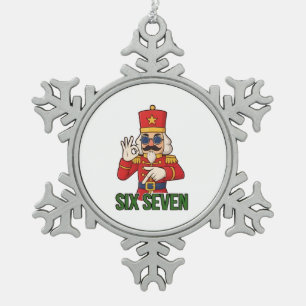 Adorno De Peltre Tipo Copo De Nieve Muñeco de nieve de Navidad Seis Siete Cascanueces 