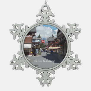 Adorno De Peltre Tipo Copo De Nieve Murren, ornamento 1 del copo de nieve de Suiza
