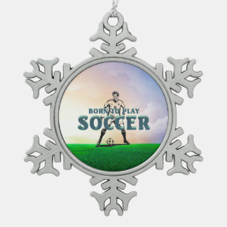 ADORNO DE PELTRE TIPO COPO DE NIEVE NACIDO PARA JUGAR FÚTBOL